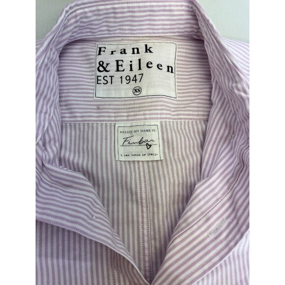 Frank and Eileen Shirt Womens XS Purple/Neutral Striped “Finbar” Designer Beachy - Picture 4 of 15